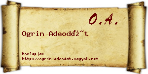 Ogrin Adeodát névjegykártya